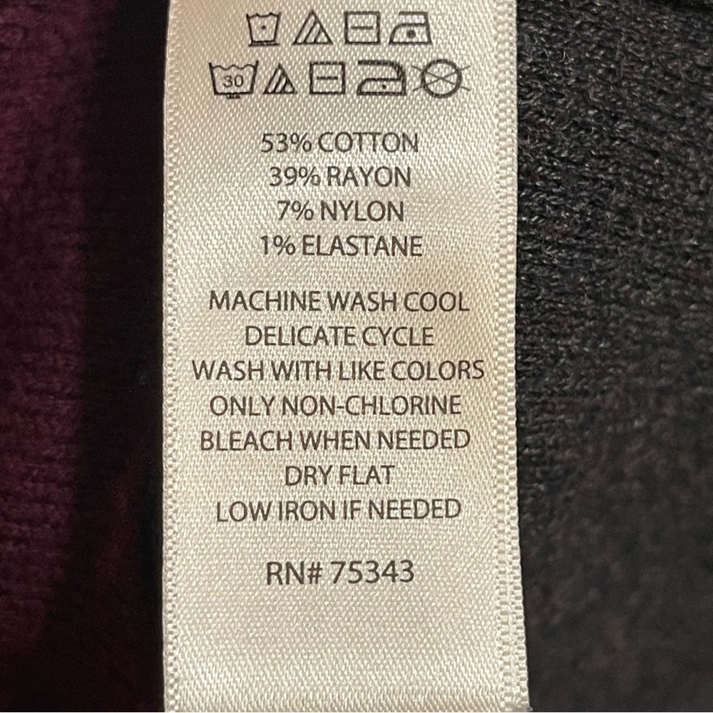 Artisan NY Wine Burgundy Sweater Dress 3/4 Cuffed Sleeves Gray Interior Size M - Picture 7 of 7